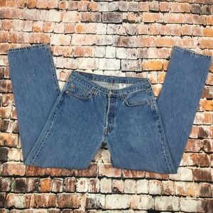 Men’s Levi’s 501 Jeans, W 33 L 34, Button Fly